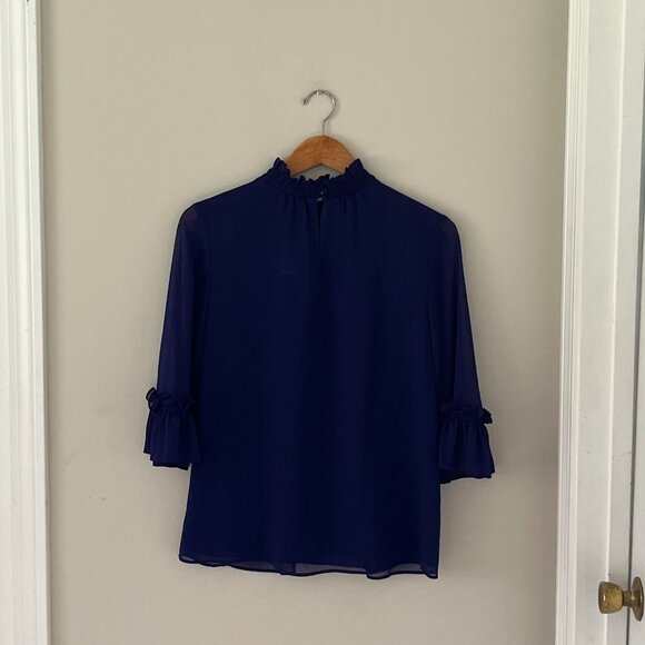 NWT Ann Taylor Factory Professional Career Top Purple Size Small Ruffles - Picture 8 of 8